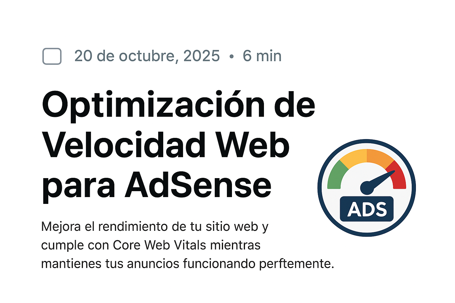 Optimización de Velocidad Web para AdSense